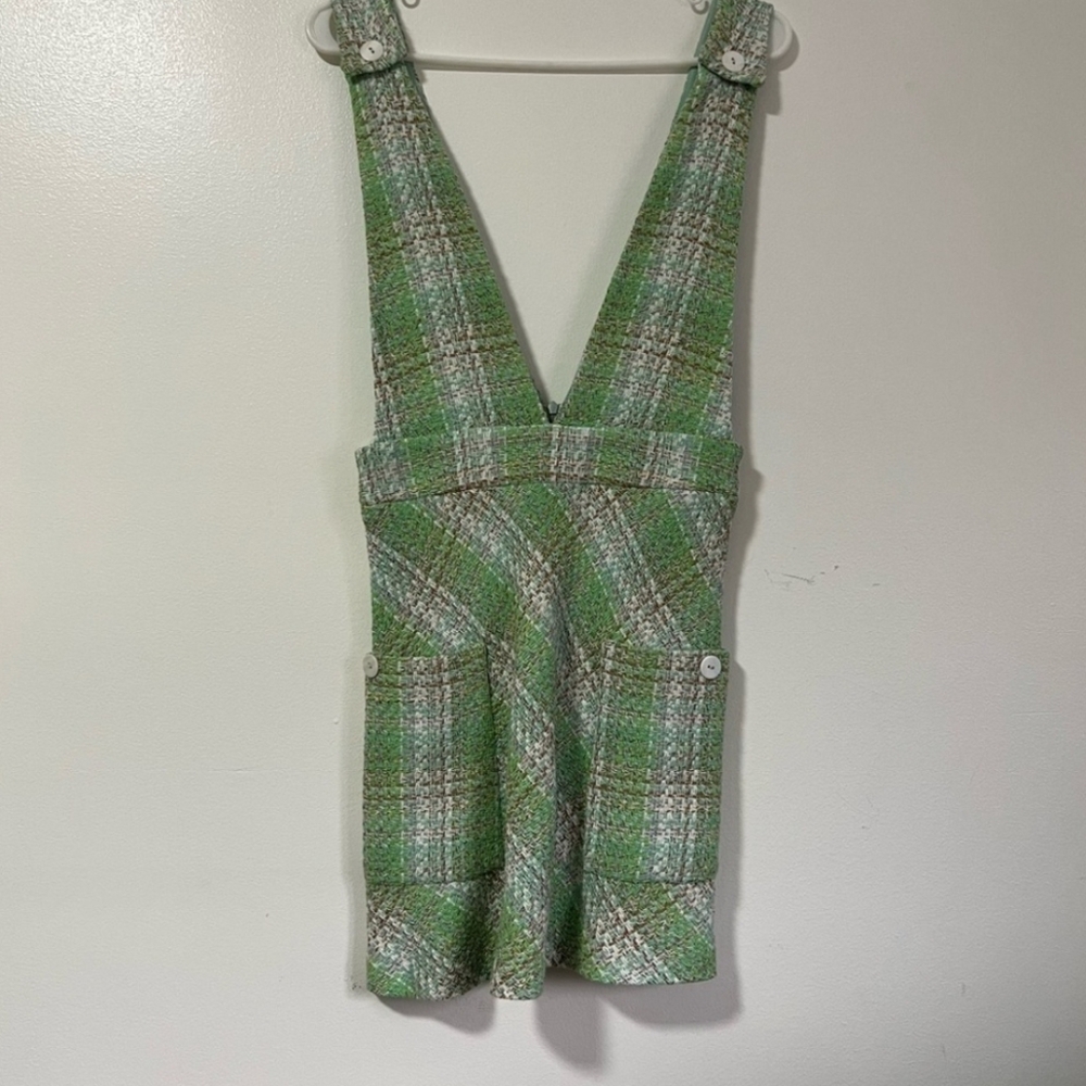 Zara Mint Green Checkered Mini Dress - Picture 9 of 10